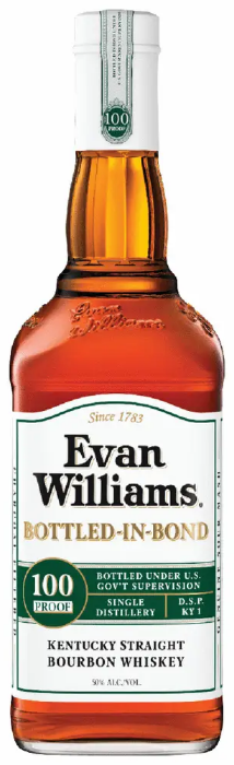 A bourbon bottle silhouette and a glass of whiskey on a dark wooden bar